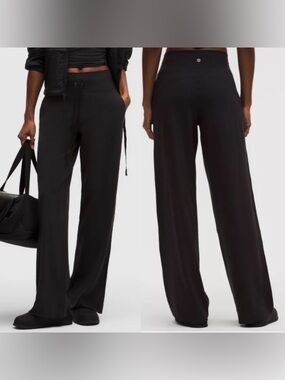 NWOT LULULEMON Groove Wide-Leg High-Rise Pant Regular Black